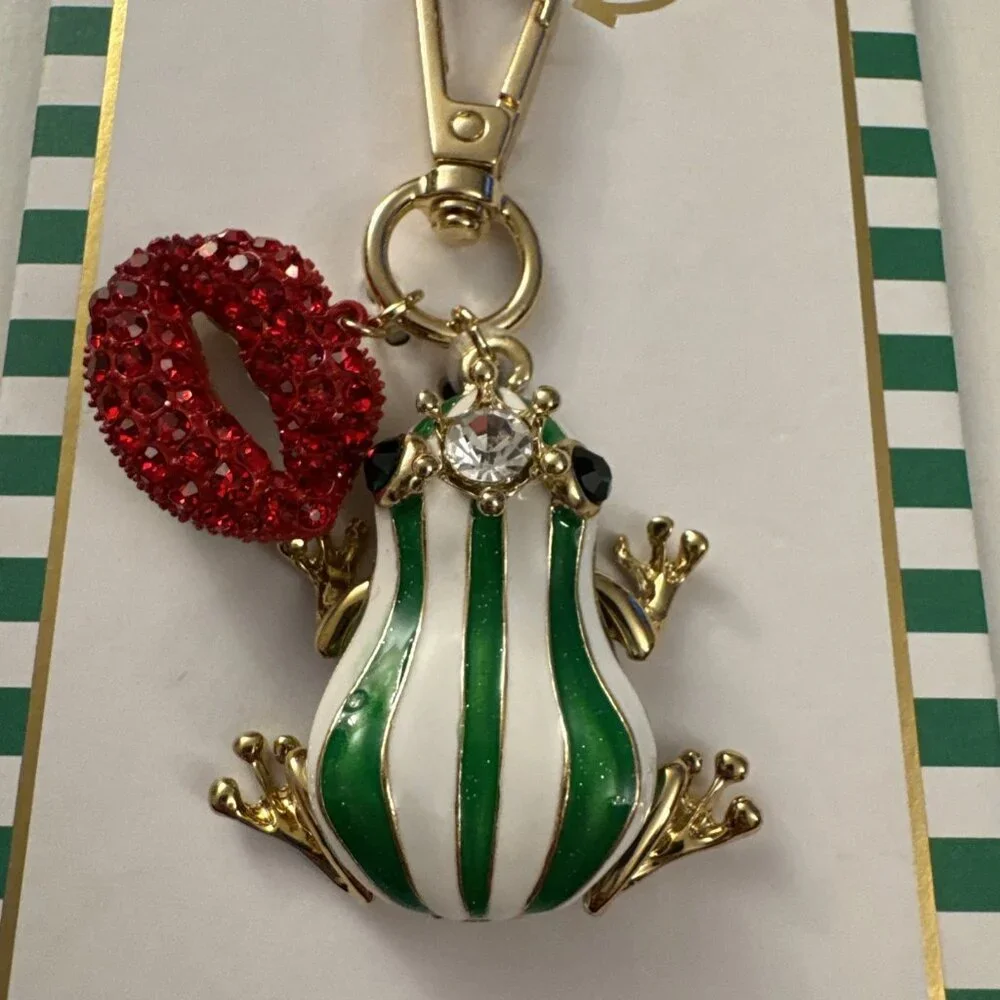 True To Form Princess & the Frog Red Rhinestone Lips Bag Charm Keychain B30
